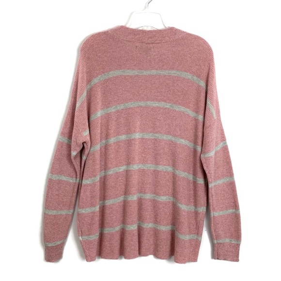 American Eagle Jegging Fit Ribbed Striped pink grey Sweater - Picture 4 of 8